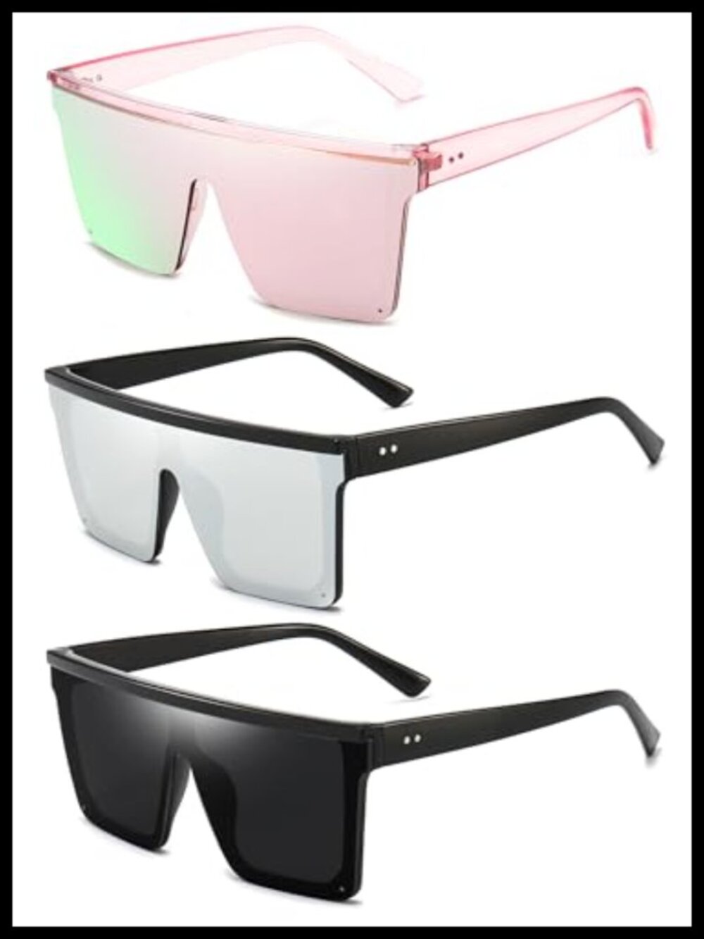 Oversized Square Sunglasses UV400 Protection